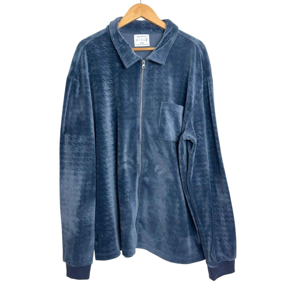 Urban Outfitters Mens Velour Track Jacket  XL Full Zip Y2K 2000s Hip Hop